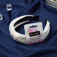 Ободок для волос "Эдисон" 3 см, молочный