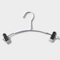 Вешалки для брюк и юбок с зажимами, 29&times;16 см, металл ПВХ покрытие, набор 10 шт, цвет белый