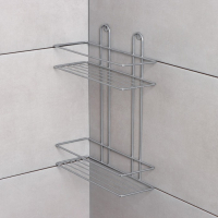 Полка прямоугольная 2-х ярусная, 26,5&times;10,5&times;35 см, цвет хром