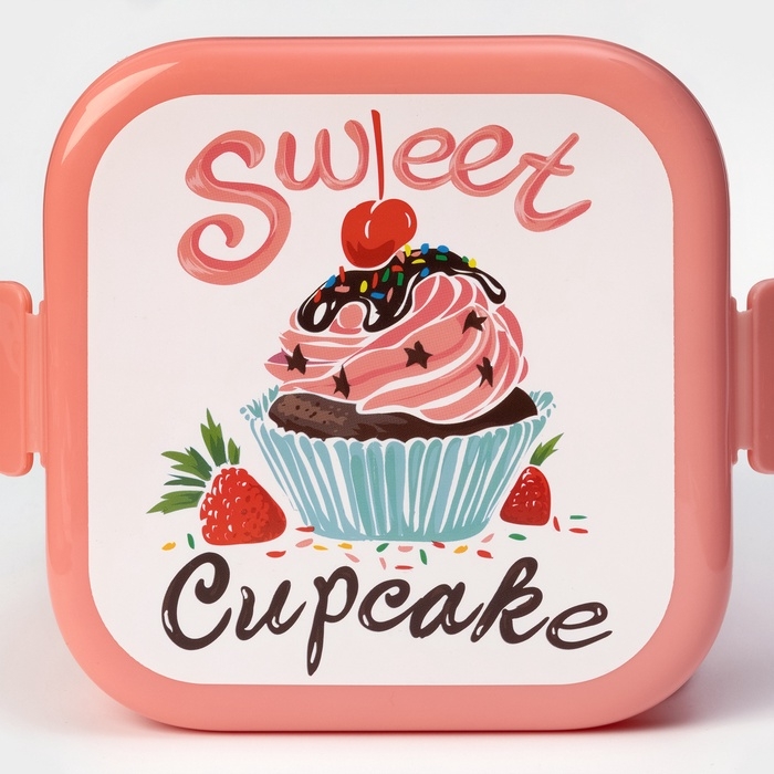 Контейнер для обеда «Капкейки», 2 отделения, 400 мл Контейнер для обеда «Капкейки», 2 отделения, 400 мл