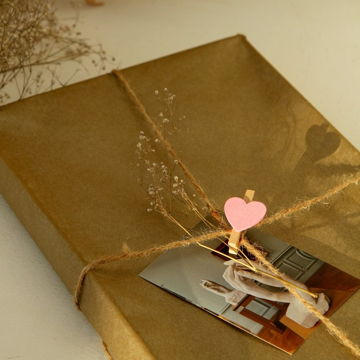 Набор прищепок в деревянной коробке &laquo;Сердечки&raquo; набор 50 шт.