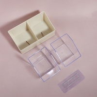 Органайзер для хранения, подвесной, 2 секции, 22,5 &times; 13,5 &times; 12 см, цвет молочный/прозрачный