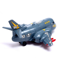 Самолет &laquo;Транспортный&raquo;, работает от батареек, световые и звуковые эффекты, цвет серый