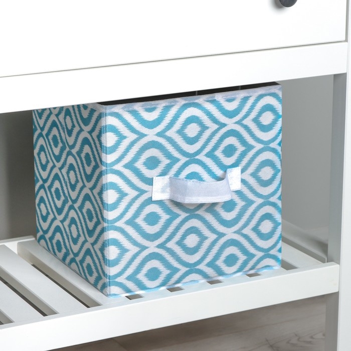 Короб для хранения Доляна &laquo;Лагуна&raquo;, 27&times;27&times;27 см, цвет бирюзовый