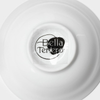 Набор фарфоровый сервировочный на бамбуковой подставке BellaTenero, 5 предметов: 3 соусника, палочки, подставка