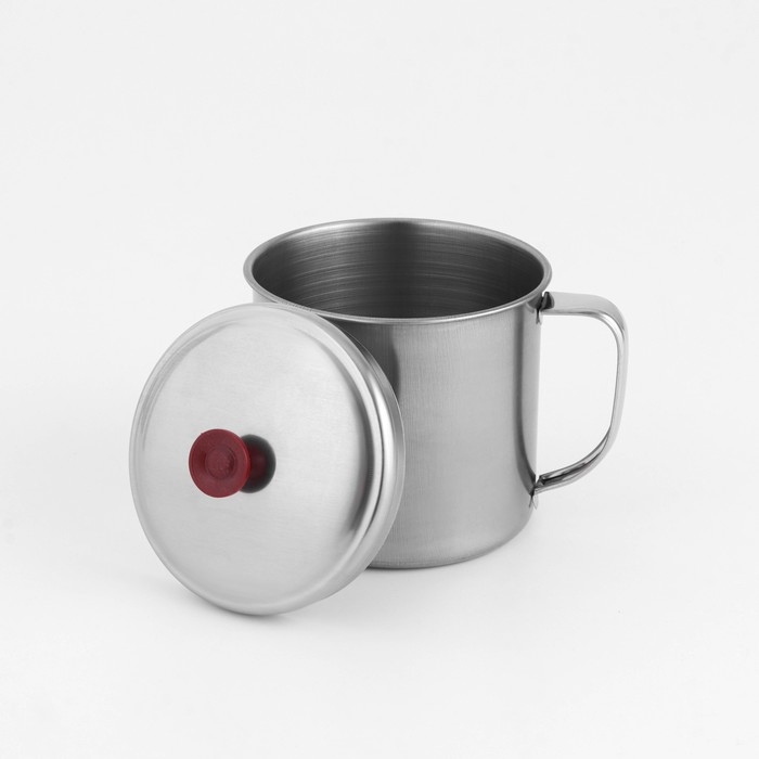 Кружка из нержавеющей стали с крышкой &laquo;Вестерн&raquo;, 620 мл, цвет хромированный