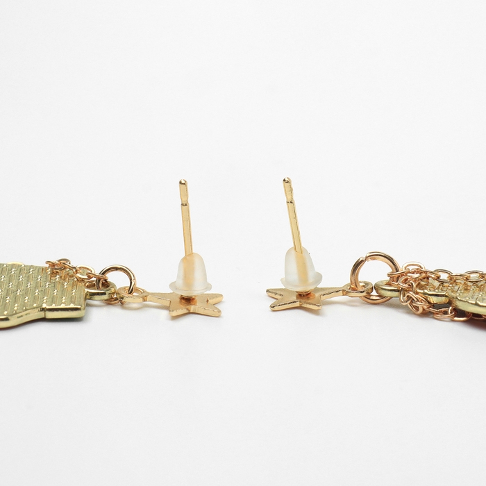 Новый год! Серьги &laquo;Новогодние&raquo; висячие, шапка, цветные в золоте