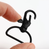 Карабин металлический, 41 &times; 30 мм / 25 &times; 2 мм, 5 шт, цвет чёрный