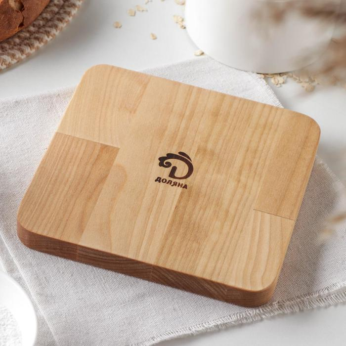 Менажница квадратная Доляна &laquo;Римини&raquo;, 18&times;18&times;1,8 см, 2 секции, берёза, пропитана маслом