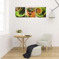 Картина модульная на подрамнике "Чашка чая" 3шт.-28*28см;   28х84см