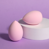 Спонжи для макияжа, набор - 2 шт, 6 &times; 4 см, увеличиваются при намокании, цвет розовый