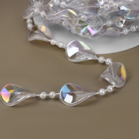 Бусы на нитях, с голографией, 16 мм, 9 &plusmn; 1 м, цвет прозрачный