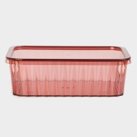 Контейнер для хранения с крышкой &laquo;Грани&raquo;, 25,5&times;18&times;8 см, цвет МИКС