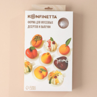 Форма для муссовых десертов и выпечки KONFINETTA &laquo;Клубника&raquo;, силикон, 29&times;17&times;4 см, 15 ячеек, цвет белый