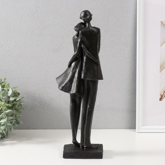 Сувенир полистоун "Мама и дочка" чёрный 40х12х11 см