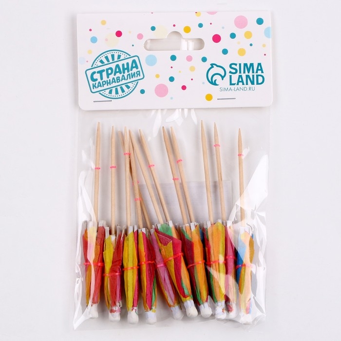 Шпажки для канапе &laquo;Зонтик&raquo;, острый угол, в наборе 12 шт.