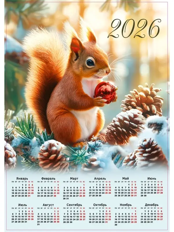 Календарь 2026 &laquo;Белка&raquo;, А2