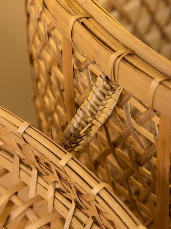 Корзина плетёная "Баскет" бамбук 27х27х37 см, светлая