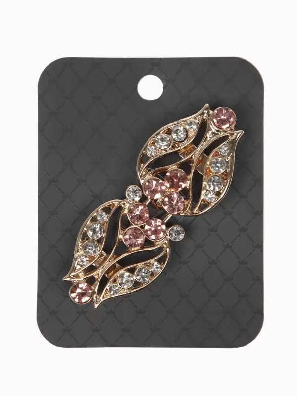 Зажим для кардигана "Ажур", бутон, цвет бело-золотой в золоте