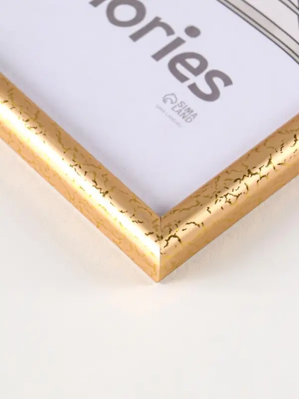 Рамка для фото, А4, 21 x 30 см, пластик, золотистая