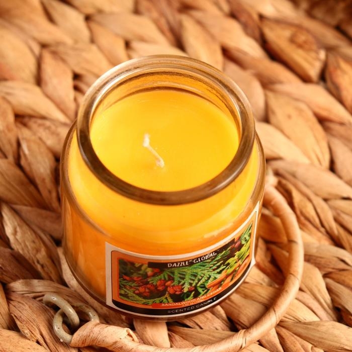 Свеча в банке "Сандал и кедр" 100 гр (вес брутто 247 г) 6х9х9 см