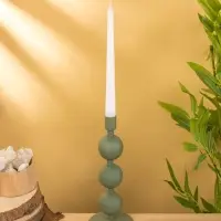 Подсвечник на 1 свечу текстурный "Болотный" с 3 сферами 10х10х25 см