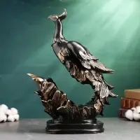 Подставка под бутылку "Павлин" черная, 16х14х37см