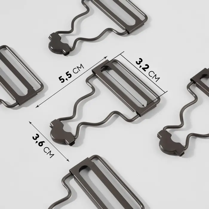 Застёжка для комбинезона, 32 мм, 10 шт., цвет чёрный никель