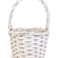 Корзина плетеная ИВА 22х16х12 см, ПЛЕТ ручка h=13 см белый