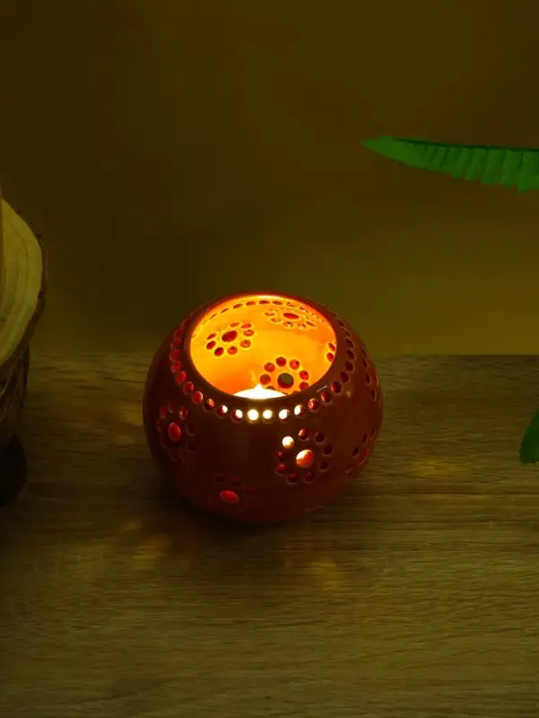 Аромалампа &laquo;Шар&raquo;, 9&times;9&times;7 см, керамика, красная