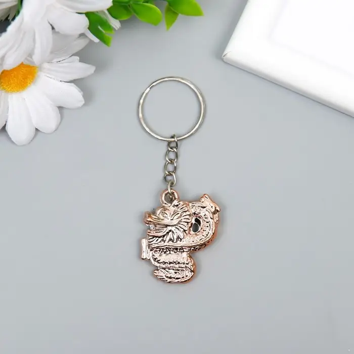 Брелок пластик под металл "Китайский дракон" 2,7х3,5 см