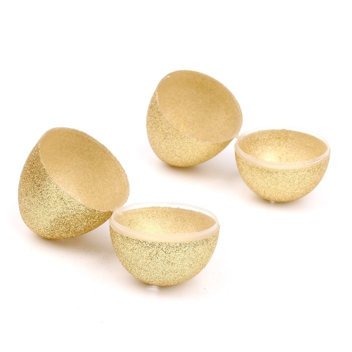 Основа для творчества &laquo;Яйцо&raquo;, открывается, набор 2 шт., размер 1 шт: 8 &times; 5 см, цвет золотой