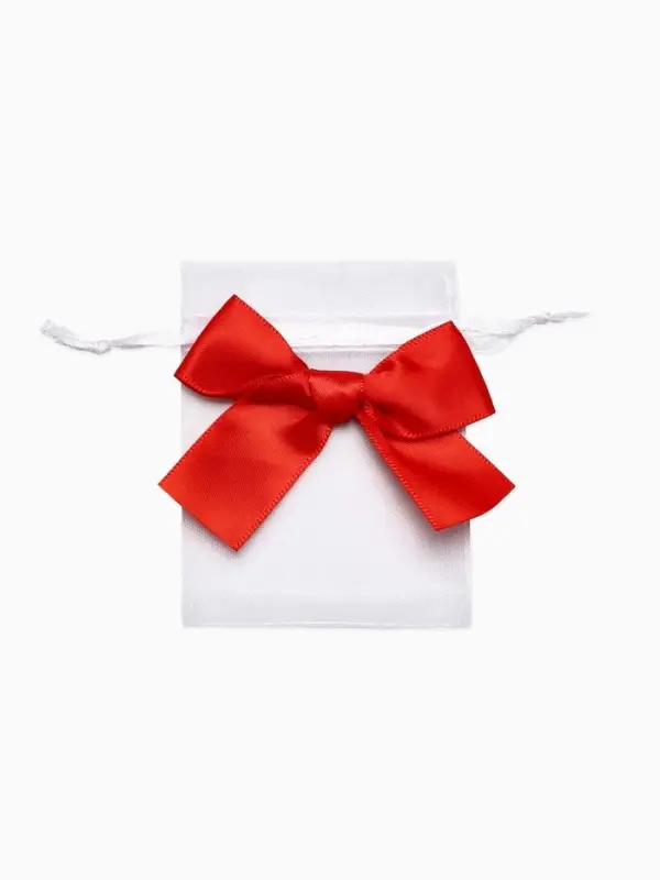 Мешочек подарочный &laquo;Бант органза&raquo;, 7&times;9 см, бело-красный