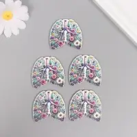 Декор для творчества дерево "Лёгкие. Цветы" 4,2х4,4х0,3 см