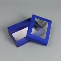 Коробка складная &laquo;Синяя&raquo;, с окном 21 х 15 х 7 см