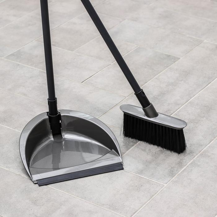 Щётка для пола с совком и кромкой &laquo;Классика&raquo;, цвет антрацит