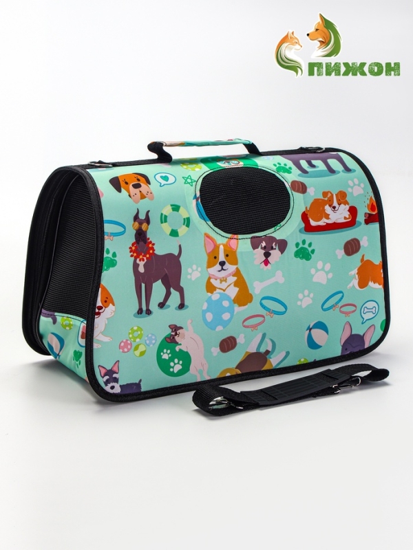 Сумка - переноска для животных "Верный друг", каркасная, размер M, 40 х 21 х 27 см