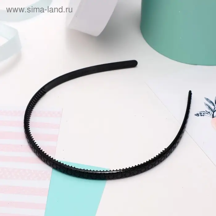 Ободок для волос "Ночка" рисунок, 0,5 см, чёрный