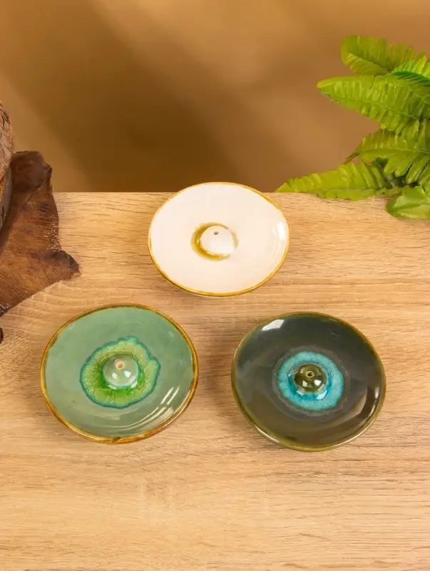 Подставка под благовония &laquo;Тарелочка&raquo;, 9&times;9&times;2 см, керамика, МИКС