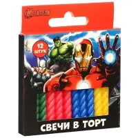 Свечи для торта витые &laquo;С Днем Рождения&raquo;, 12 штук, Мстители