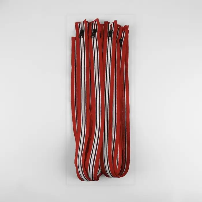 Молния &laquo;Спираль&raquo;, №5, разъёмная, замок автомат, 80 см, красная, белая, чёрная