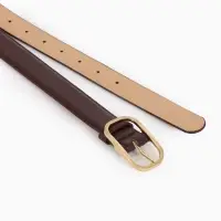 Ремень жен 05-01-01-01, Июнь2512, 3*0,3*110 см, без винта, пряж золото, 1 прокол, коричневый   10903