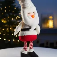 Фигура текстиль &laquo;Дед Мороз&raquo; 55-84 см, телеск-е ножки, 1LED, LR1130х3 (в компл.), Т/БЕЛЫЙ