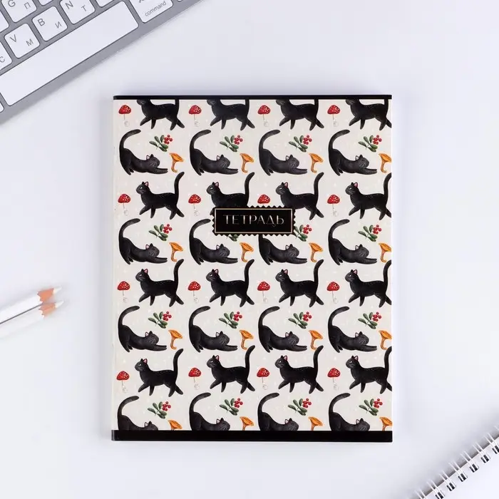 Тетрадь в клетку, 48 л., А5, на скрепке, блок №1 &laquo;Волшебство&raquo; МИКС