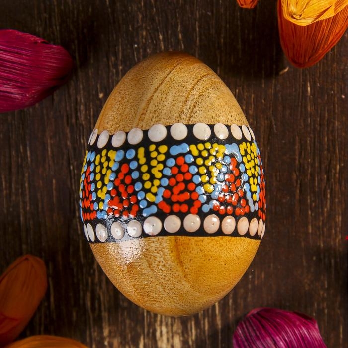 Сувенирный музыкальный инструмент Маракас "Яйцо с узором" МИКС 6,5х5х5 см