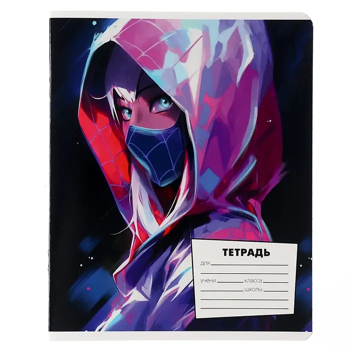 Тетрадь в линейку 18 листов, 5 видов МИКС, обложка мелованный картон, &laquo;Человек-паук&raquo;