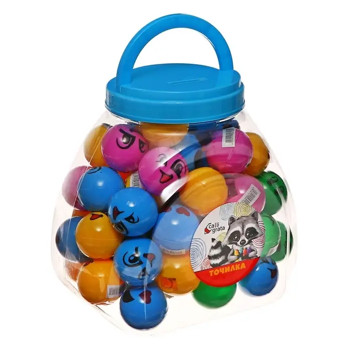 Точилка с контейнером &laquo;Смайлик&raquo;, МИКС