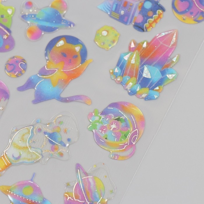 Наклейки для творчества пластик "Космические приключения" 9,3х20,4 см