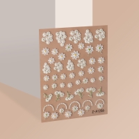 Наклейки для ногтей &laquo;Букеты ромашек&raquo;, объёмные, цвет белый