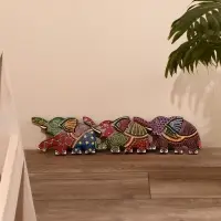 Панно декоративное "Три слона" 50х13х1,5 см МИКС